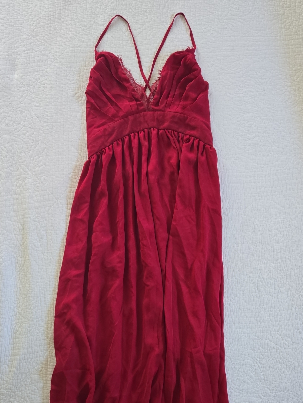Red Spaghetti Strap Maxi Dress